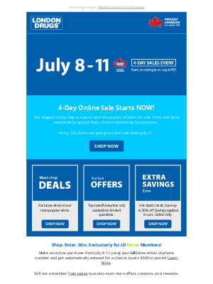 London Drugs (Canada) - 🎉 4-Day Sale Starts NOW: Don’t Miss Out!