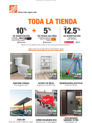 Home Depot Mexico - ⏰ Últimas horas ¡Hasta 12.5% de bonificación!