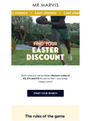 Mr Marvis - Last chance to secure your Easter discount