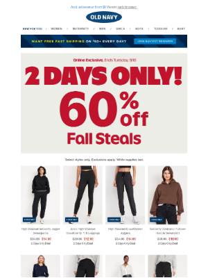 Old Navy - 60% off the *cutest* fall picks