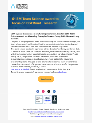 New $1.5M grant focuses on curing EGFRmut+ lung cancers