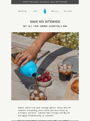 Blue Bottle Coffee - 10% Off Sitewide with Our Memorial Day Sale
