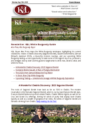 K&L Wine Merchants - The White Burgundy Issue—Names to Know + Blue-Chip Collectibles