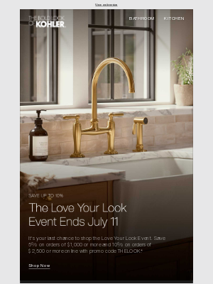 Kohler Co. - Ends Tomorrow: The Love Your Look Event