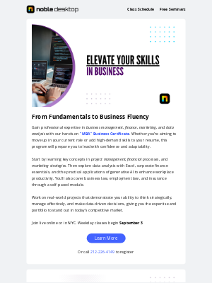 Noble Desktop - Build Business Skills with our MBA Business Certificate