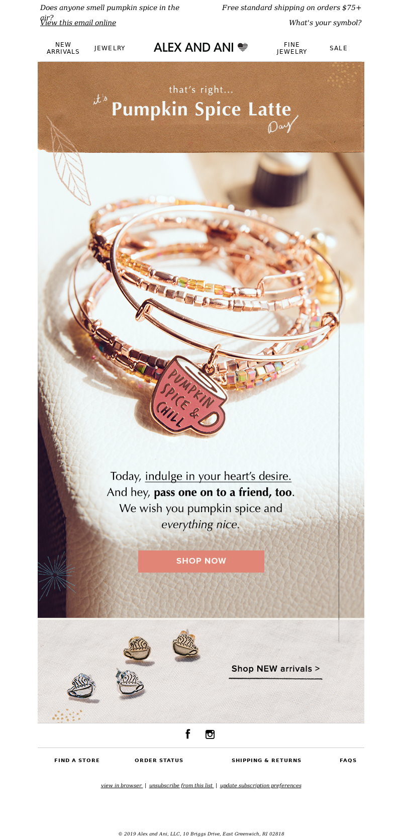 Alex and Ani - Happy Pumpkin Spice Latte Day!!!