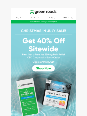 Green Roads - Save 40% Sitewide and Get a Free Gift