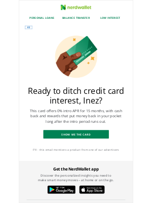 NerdWallet - 💳 0% intro APR for 15 months, anyone?