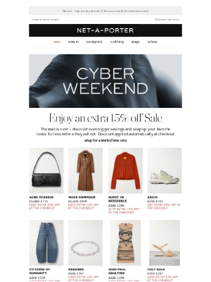 NET-A-PORTER - Cyber Weekend has started