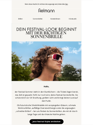 Fielmann AG (Germany) - Dein Festival-Look beginnt mit der richtigen Sonnenbrille.😎