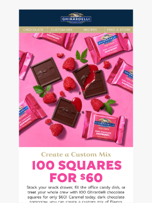 Ghirardelli Chocolate Company - SWEET DEAL: 100 Squares for $60 🟫🛒