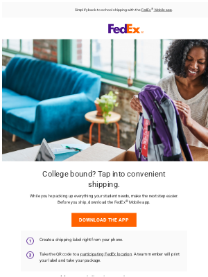 FedEx - Ship to college—right from your phone