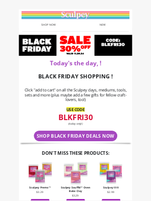 Sculpey - It's Black Friday - Let's SHOP!