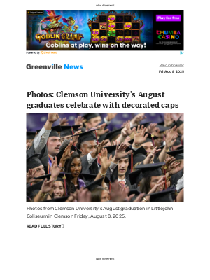 The Greenville News - Top Stories: See our best photos: Clemson University's 2025 graduation ceremony for bachelor's and master's degree recipients