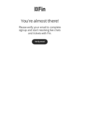 Intercom.io - Verify your email address on Fin