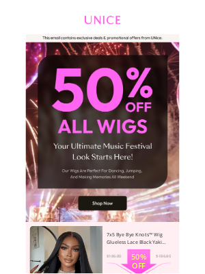 UNice - Bye Bye Knots, HD, Pre-Everything Wigs: Fan Favorites Now 50% OFF