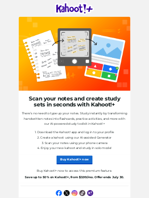 Kahoot! - Scan handwritten notes to create instant study sets 🪄