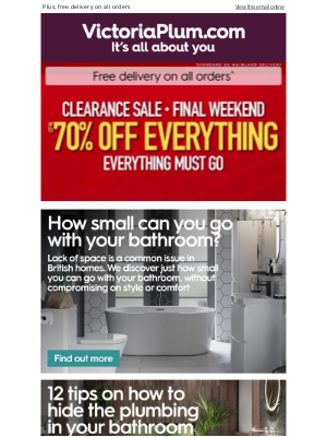 VictoriaPlum.com (United Kingdom) - Up to 70% off everything - Hurry you don't want to miss