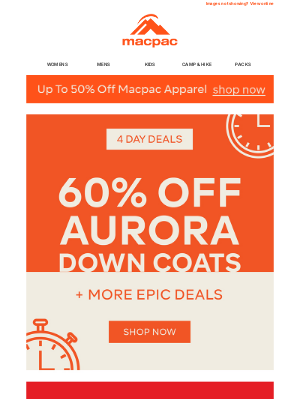 Macpac (Australia) - Last Chance, These 4 Day Deals End Tomorrow!