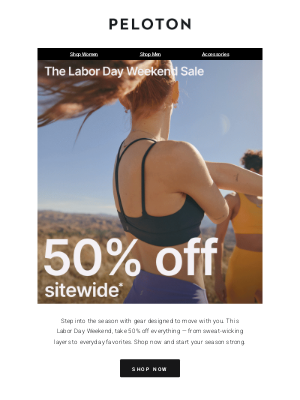 Peloton - Labor Day Weekend Sale: 50% Off Sitewide Starts Now