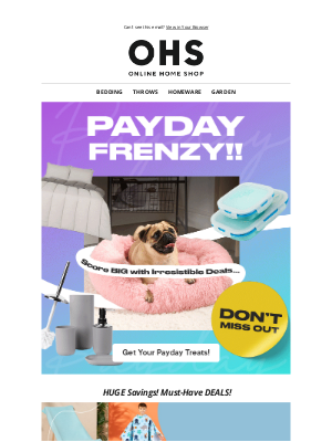 Online Home Shop (United Kingdom) - Payday Frenzy! Must-Have Deals just for Mary!