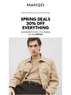 MANGO  - 30% off everything! ⏰ Ends soon!