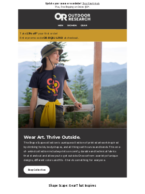 Outdoor Research - Shape Scape Collection: Wear Art, Thrive Outside.