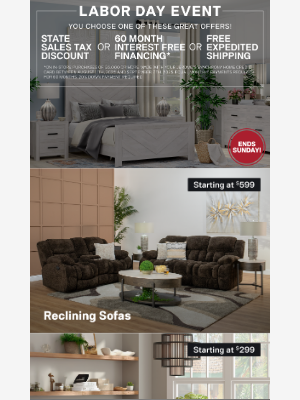 Jerome's Furniture - ⏳ENDS SUNDAY⏳ Jerome’s Labor Day Deals Won’t Last!