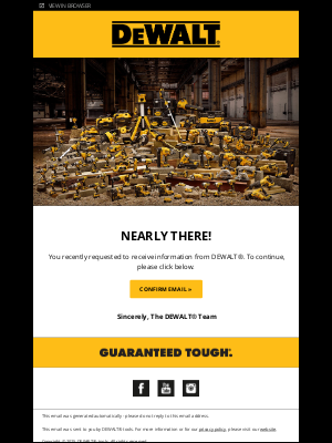 DeWalt (United Kingdom) - Confirm your email