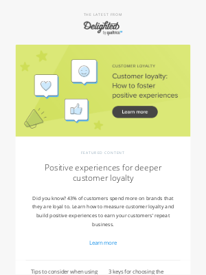 Delighted - A guide to measuring & improving customer loyalty I July newsletter