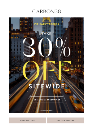 Carbon38 - Happening Now: 30% off Sitewide