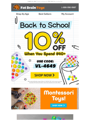 Fat Brain Toys - Get 10% Off When You Spend $40+!