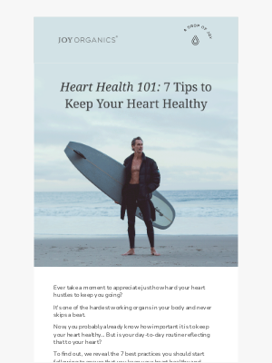Joy Organics - Do You Follow These 7 Heart-Healthy Tips?