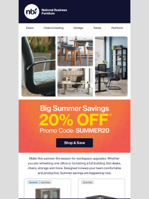National Business Furniture - Cool Your Budget with 20% Savings
