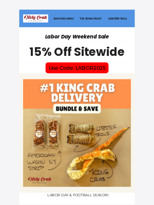 Holy Crab Delivery - Don't Miss Out: Your Labor Day Feast Awaits!