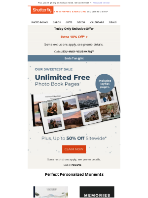 Shutterfly - This just in: unlimited COMPLIMENTARY photo book pages are yours