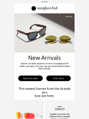 Sunglass Hut - Just in: new sunglasses from your favorite brands.