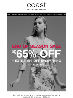 Coast Stores (UK) - End of Season Sale | Plus, take an extra 15% off everything!