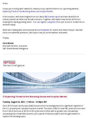 S&P Global - FW: [Webinar] Exploring Trends in the Booming Excess and Surplus Market