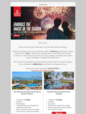 Emirates Holidays (United Kingdom) - Get into the holiday spirit with a festive getaway