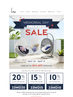 Lexmod - Our Memorial Day Sale continues! Up to 20% off! 🇺🇸