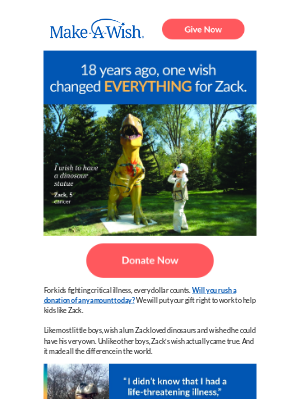Make-A-Wish America - Read this note from a grown-up wish kid: