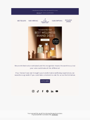Aromatherapy Associates - Nominated for Best Wellness Brand 2025✨