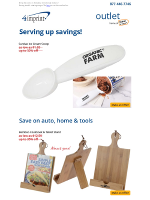 4imprint - Here's the scoop on sweet outlet deals!