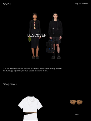 GOAT - Shop Discovery Index: Vacation essentials