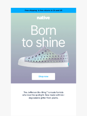 Native Shoes - Kids + sparkle = always a winner
