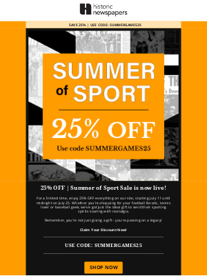 Historic Newspapers (United Kingdom) - 🏖️Summer of Sport Sale Starts Now!