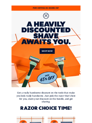 Dollar Shave Club - Choose your blade for over 65% off!