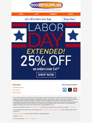 dog - Weekend's Here, So Are Savings! 25% Off Your Order