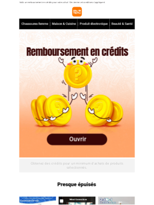 Temu (France) - 💕 Votre achat a été remboursée en tant que crédit